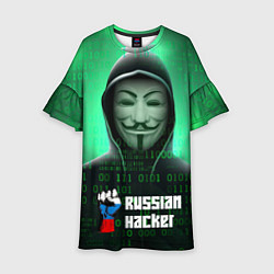 Детское платье Russian hacker green