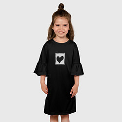 Платье клеш для девочки Пустое сердце - заплатка, цвет: 3D-принт — фото 2