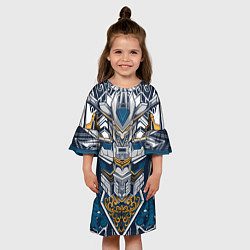 Платье клеш для девочки Узорный робот, цвет: 3D-принт — фото 2