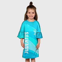 Платье клеш для девочки Ювентус Абстракция, цвет: 3D-принт — фото 2