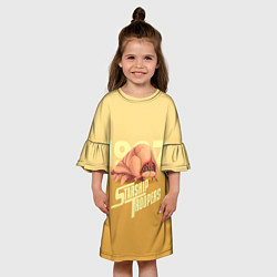 Платье клеш для девочки Звездный десант босс арахнид, цвет: 3D-принт — фото 2