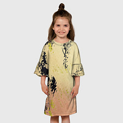 Платье клеш для девочки Кляксы на воде, цвет: 3D-принт — фото 2