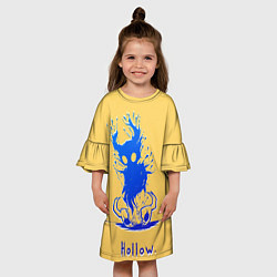 Платье клеш для девочки Hollow Рыцарь в синем градиенте Hollow Knight, цвет: 3D-принт — фото 2