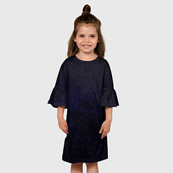 Платье клеш для девочки Молчаливые космические дали, цвет: 3D-принт — фото 2