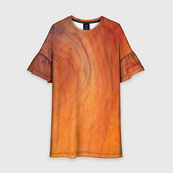 Платье клеш для девочки Огненно-оранжевая поверхность, цвет: 3D-принт