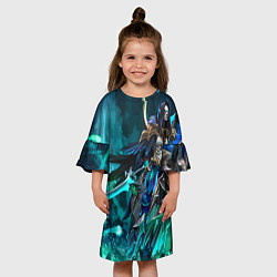 Платье клеш для девочки Dota 2 Abaddon, цвет: 3D-принт — фото 2