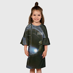 Платье клеш для девочки STALKER Одиночка В Коллекторе, цвет: 3D-принт — фото 2