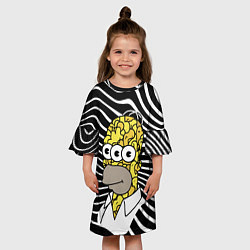 Платье клеш для девочки Трёхглазый Гомер Симпсон - шутка, цвет: 3D-принт — фото 2