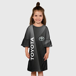 Платье клеш для девочки Toyota - серая абстракция, цвет: 3D-принт — фото 2