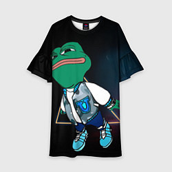Платье клеш для девочки Pepe Frog Fly, цвет: 3D-принт