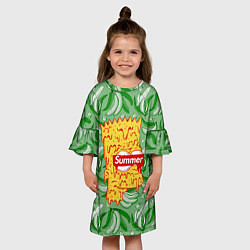 Платье клеш для девочки Барт Симпсон - Summer, цвет: 3D-принт — фото 2