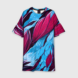 Детское платье Яркие экзотические перья