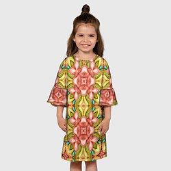Платье клеш для девочки Объемный калейдоскоп с узорами, цвет: 3D-принт — фото 2
