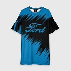 Платье клеш для девочки Ford focus, цвет: 3D-принт