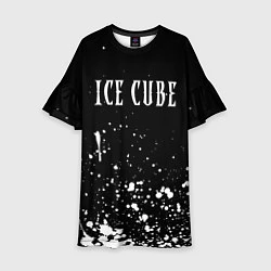 Платье клеш для девочки Ice Cube - брызги краски, цвет: 3D-принт