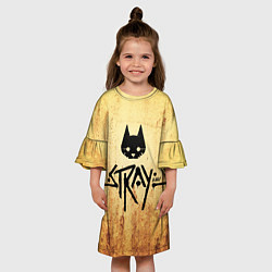 Платье клеш для девочки Игра бродячий кот stray game cat, цвет: 3D-принт — фото 2