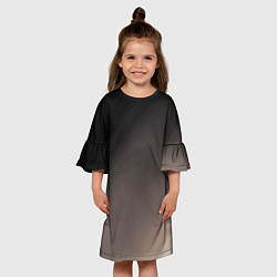 Платье клеш для девочки Черный, серый бежевый градиент, цвет: 3D-принт — фото 2