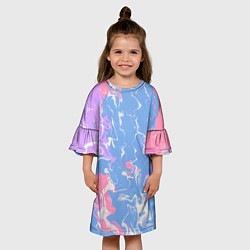 Платье клеш для девочки Цветная размытость, цвет: 3D-принт — фото 2