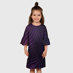 Платье клеш для девочки Волнистый металлик, цвет: 3D-принт — фото 2