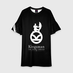 Платье клеш для девочки Kingsman logo, цвет: 3D-принт