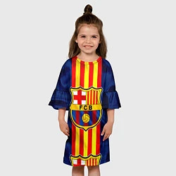 Платье клеш для девочки Фк Барселона Лого, цвет: 3D-принт — фото 2