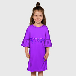 Платье клеш для девочки Roblox неоновый с подтеками, цвет: 3D-принт — фото 2