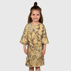 Платье клеш для девочки Флора рисунок, цвет: 3D-принт — фото 2