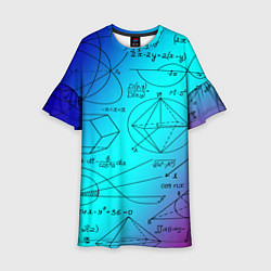 Платье клеш для девочки Неоновая формула, цвет: 3D-принт