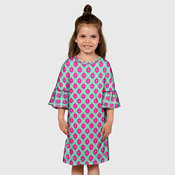 Платье клеш для девочки Фиолетовые цветочки паттерн, цвет: 3D-принт — фото 2