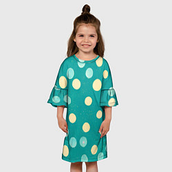 Платье клеш для девочки Нарисованные кружочки радости, цвет: 3D-принт — фото 2