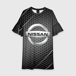Платье клеш для девочки Nissan метал карбон, цвет: 3D-принт