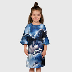 Платье клеш для девочки Титаник Холод, цвет: 3D-принт — фото 2