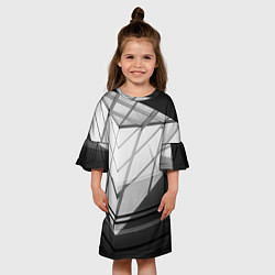 Платье клеш для девочки Абстрактные тени и геометрические фигуры, цвет: 3D-принт — фото 2