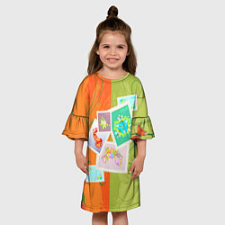 Платье клеш для девочки Марки, цвет: 3D-принт — фото 2
