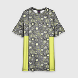 Платье клеш для девочки Абстрактный узор с неоновыми вставками, цвет: 3D-принт