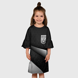 Платье клеш для девочки Russia - black & white, цвет: 3D-принт — фото 2