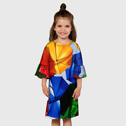 Платье клеш для девочки Разноцветные зонтики, цвет: 3D-принт — фото 2