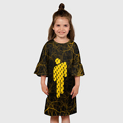 Платье клеш для девочки Билли айлиш паутина абстракция, цвет: 3D-принт — фото 2