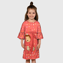 Платье клеш для девочки Зайка-малыш, цвет: 3D-принт — фото 2