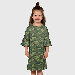 Платье клеш для девочки Милитари звезда мини, цвет: 3D-принт — фото 2