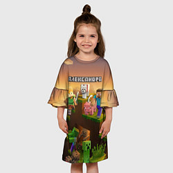 Платье клеш для девочки Александра Minecraft, цвет: 3D-принт — фото 2
