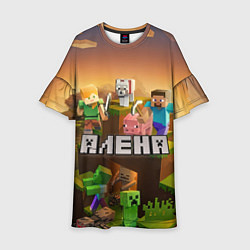 Платье клеш для девочки Алена Minecraft, цвет: 3D-принт