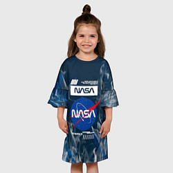Платье клеш для девочки Nasa - лого - пламя, цвет: 3D-принт — фото 2