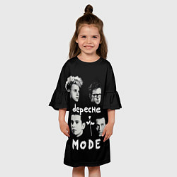 Платье клеш для девочки Depeche Mode portrait, цвет: 3D-принт — фото 2