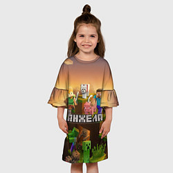 Платье клеш для девочки Анжела Minecraft, цвет: 3D-принт — фото 2