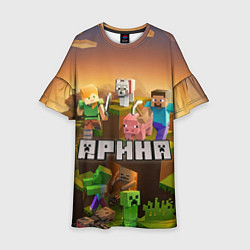 Платье клеш для девочки Арина Minecraft, цвет: 3D-принт
