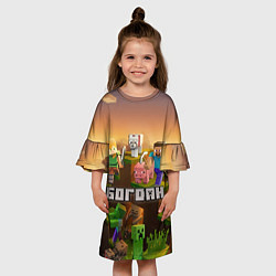 Платье клеш для девочки Богдан Minecraft, цвет: 3D-принт — фото 2