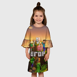Платье клеш для девочки Егор Minecraft, цвет: 3D-принт — фото 2