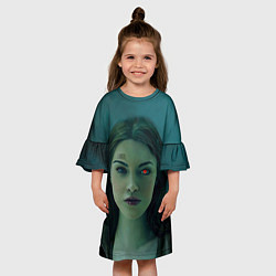 Платье клеш для девочки Женщина - киборг, цвет: 3D-принт — фото 2