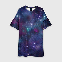 Платье клеш для девочки Бесконечность звездного неба, цвет: 3D-принт